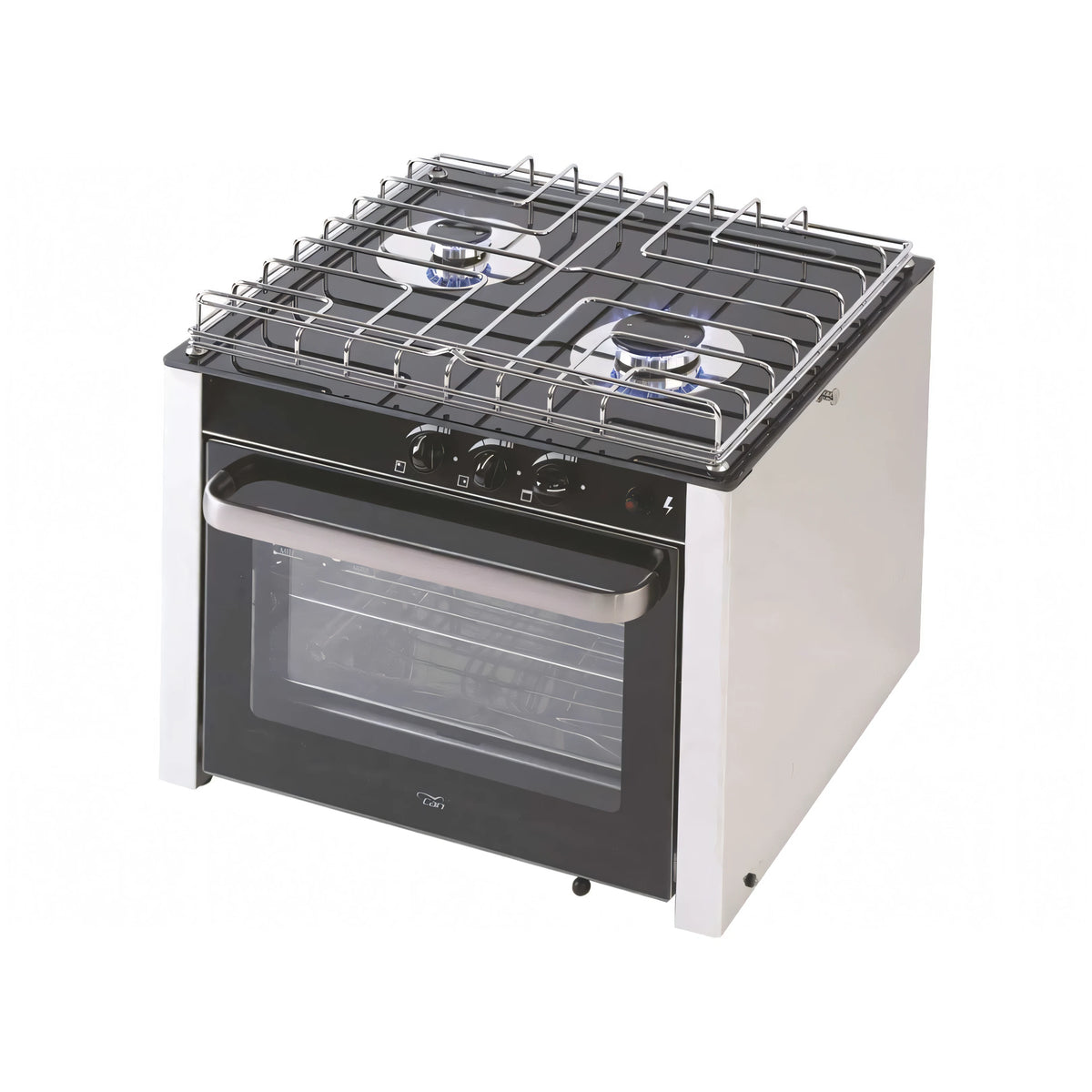 Cucina a gas CAN con forno in acciaio inox 18/8 — 2 Fuochi
