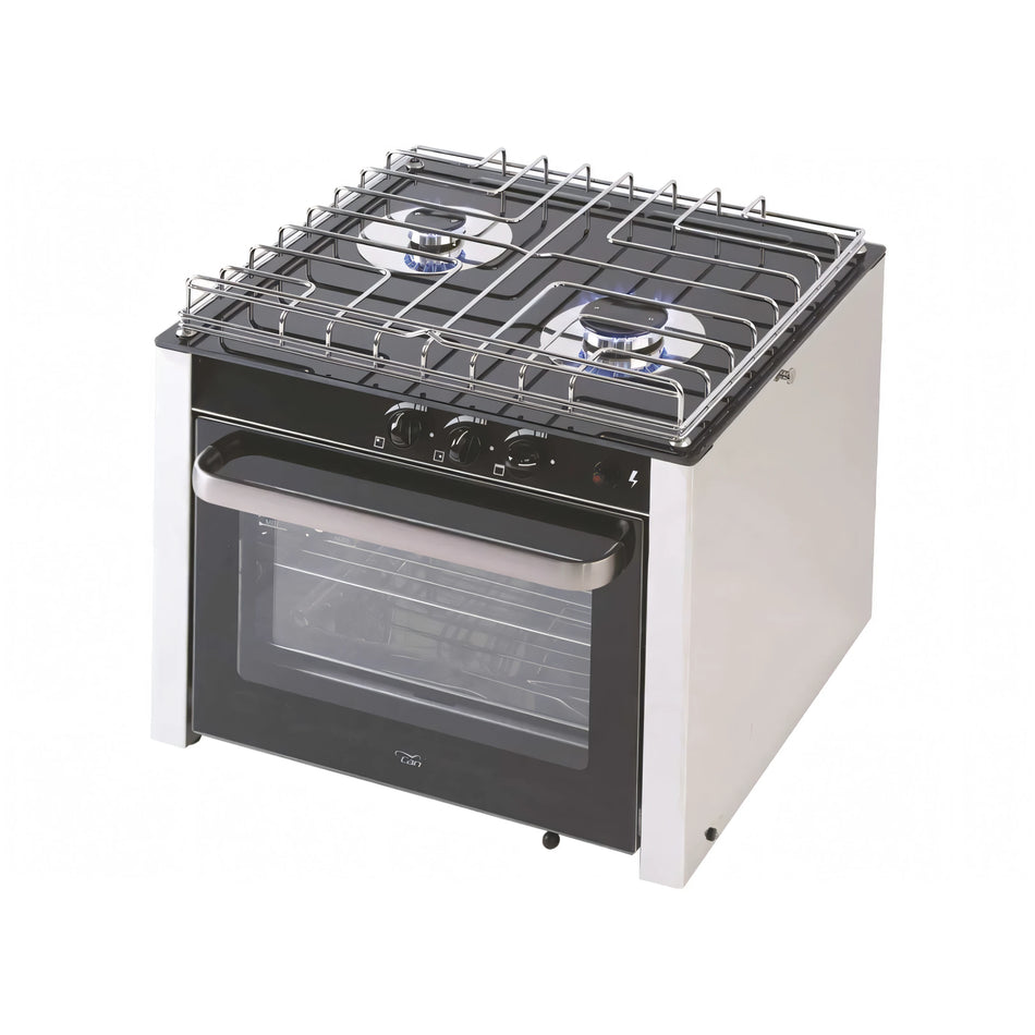 Cucina a gas CAN con forno in acciaio inox 18/8 — 2 Fuochi