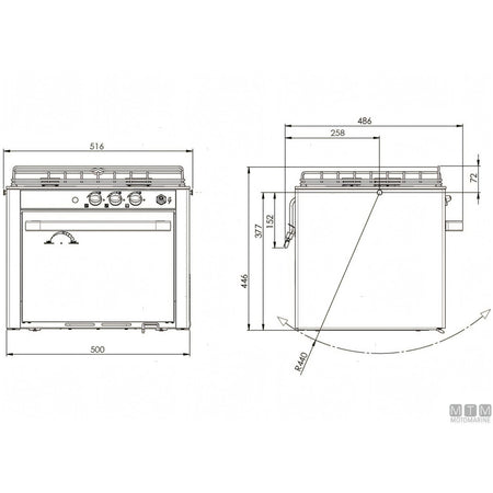 Cucina a gas CAN con forno in acciaio inox 18/8 — 2 Fuochi
