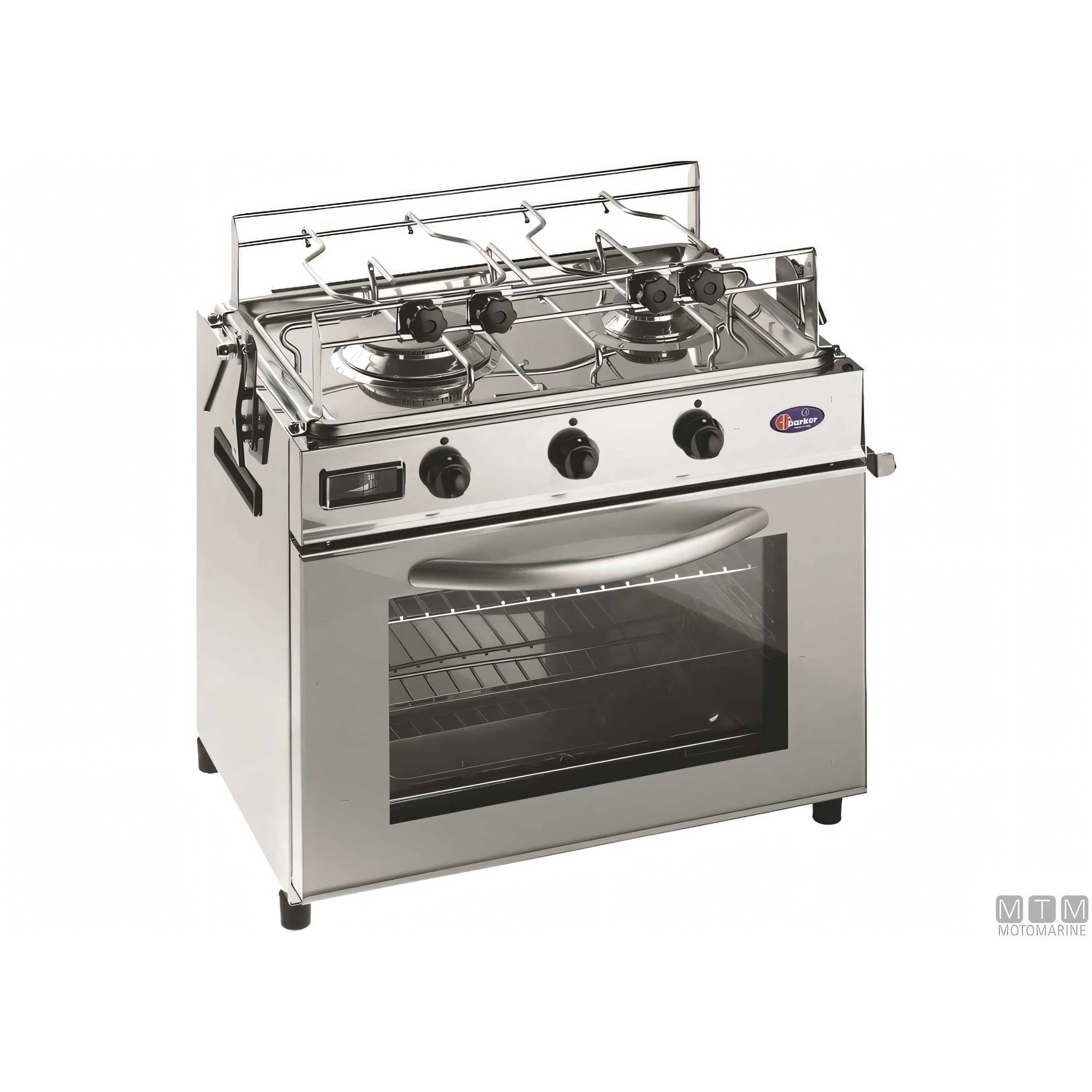 Motomarine cucina a gas Parker 2 fuochi forno inox 18/8 — 2 fuochi + forno