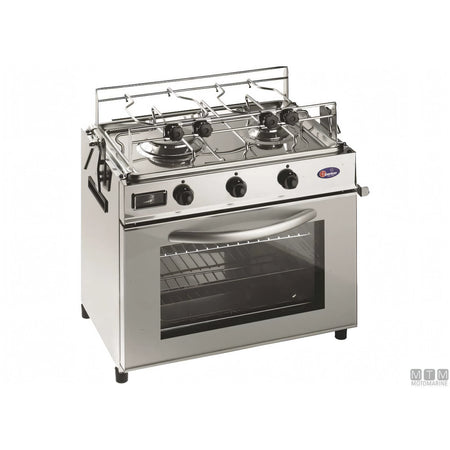 Motomarine cucina a gas Parker 2 fuochi forno inox 18/8 — 2 fuochi + forno