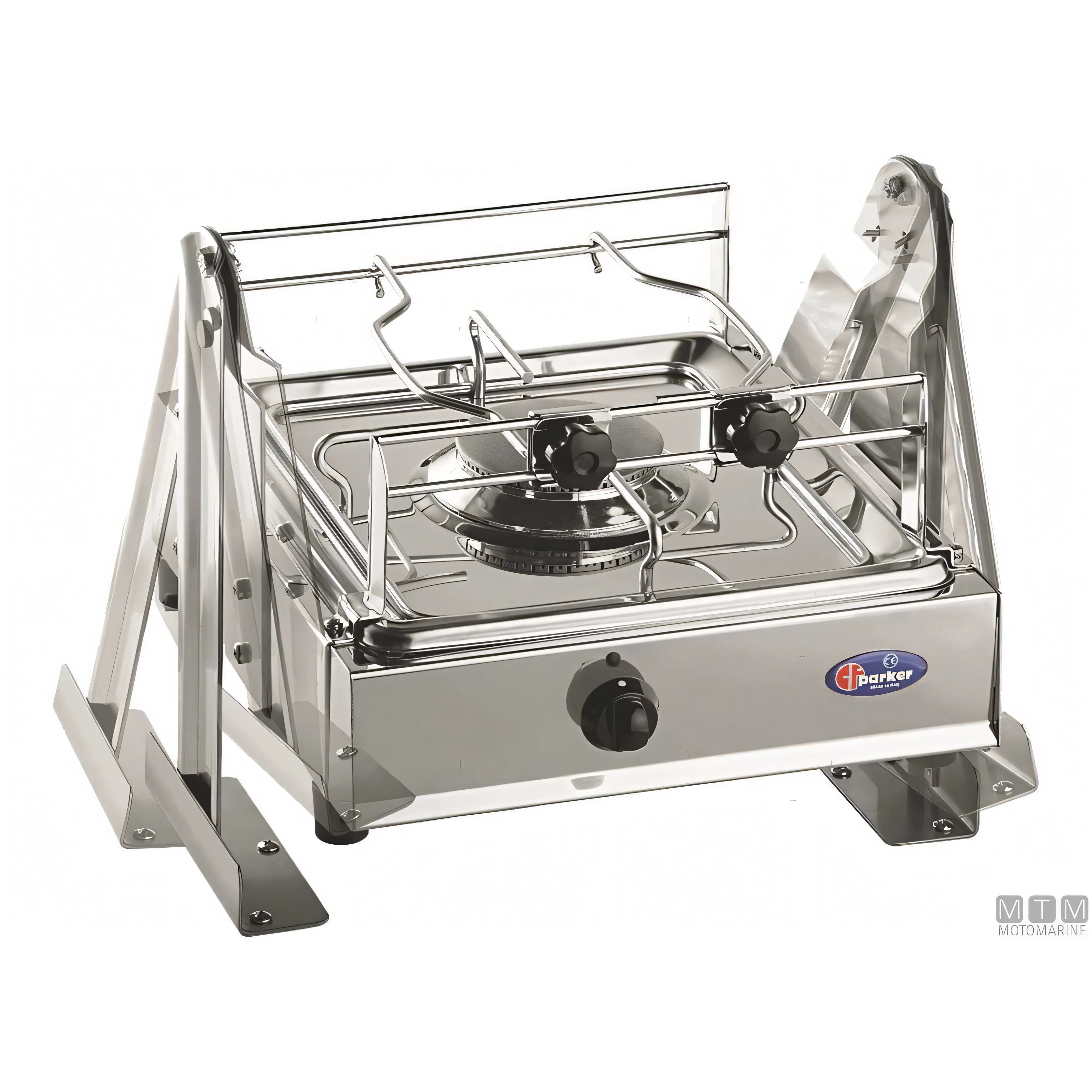 Motomarine fornello a gas Parker con cardano in acciaio inox 18/8 — 1 fuoco