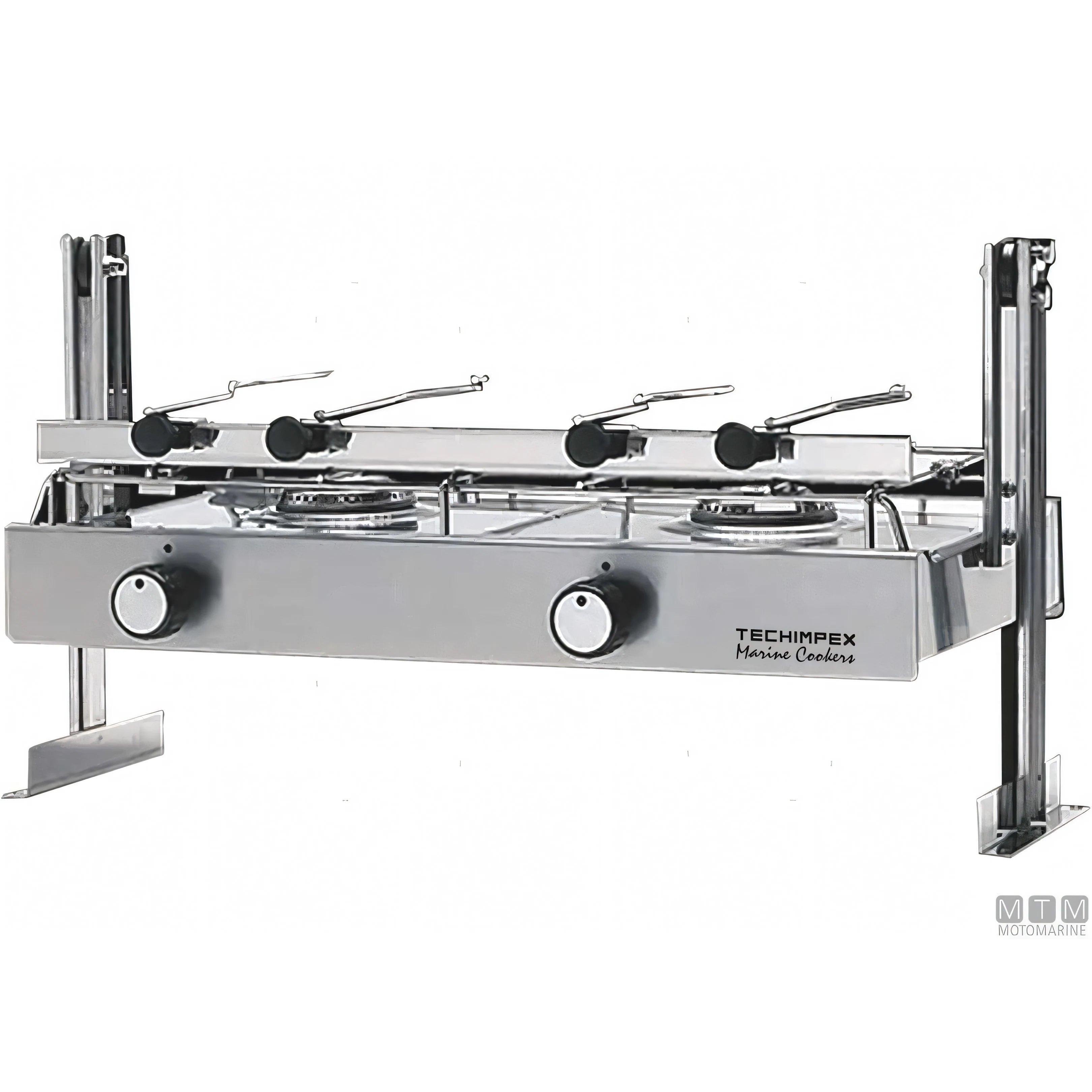 Techimpex fornello a gas Capri Ponza acciaio inox 18/8 — Ponza 2 fuochi - Basculante
