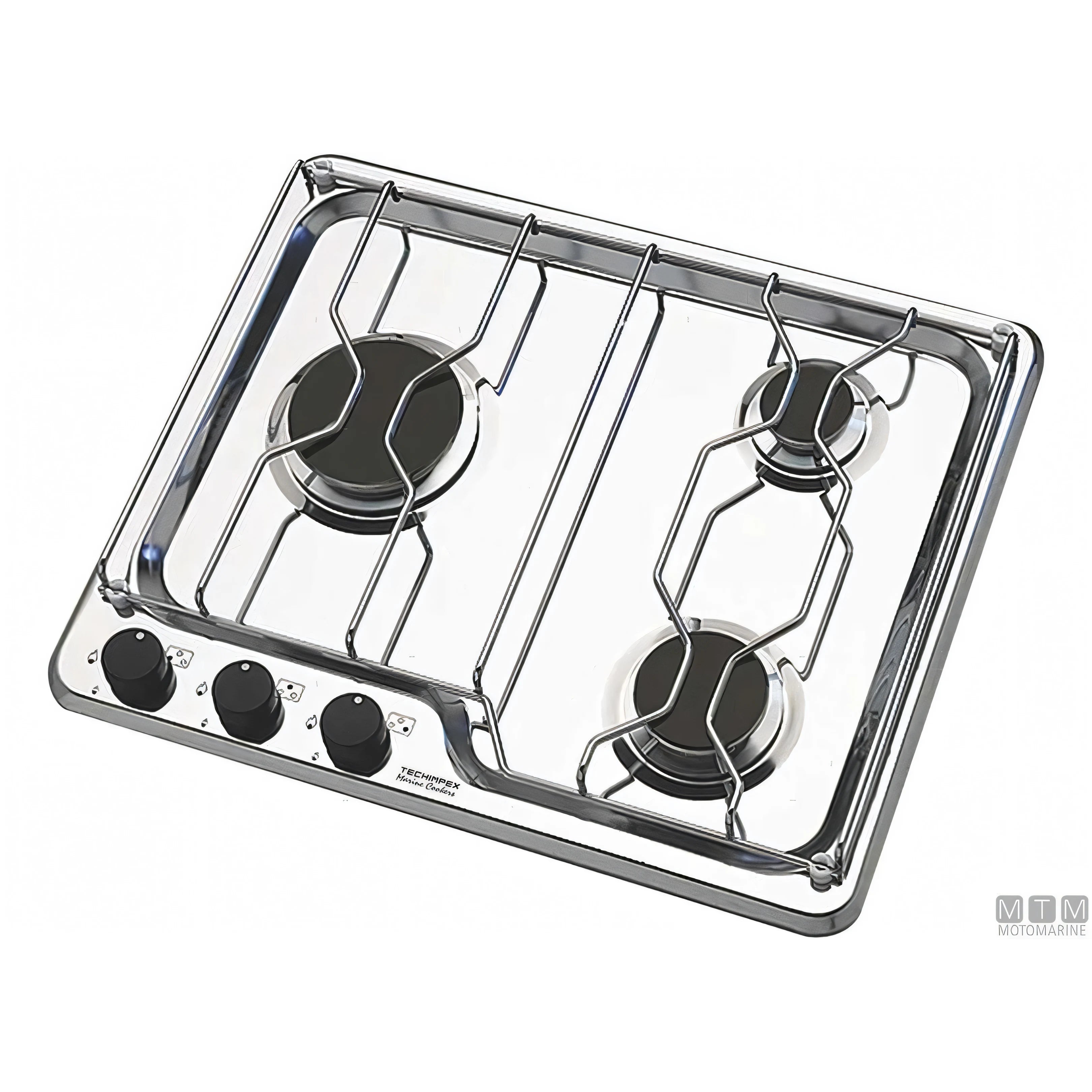 Techimpex Fornello 3 Fuochi Burano Acciaio Inox 18/8 — Fornello 3 fuochi
