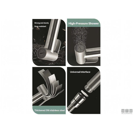 Kit doccetta mixer Motomarine in acciaio inox — Kit Mixer Doccetta