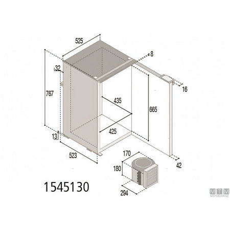 Vitrifrigo frigorifero marino Serie C compressore esterno — 42 L - Grigio