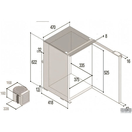 Vitrifrigo frigorifero marino Serie C compressore esterno — 42 L - Grigio