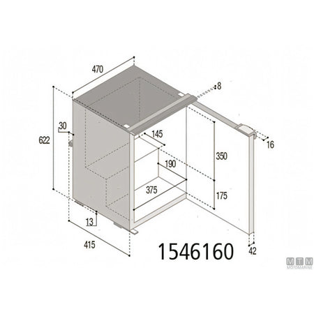 Frigorifero Vitrifrigo compressore interno serie C — 39L Grigio