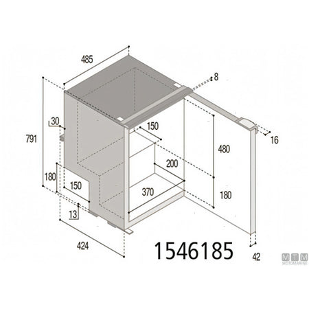 Frigorifero Vitrifrigo compressore interno serie C — 39L Grigio