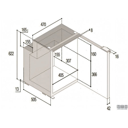 Frigorifero Vitrifrigo compressore interno serie C — 39L Grigio