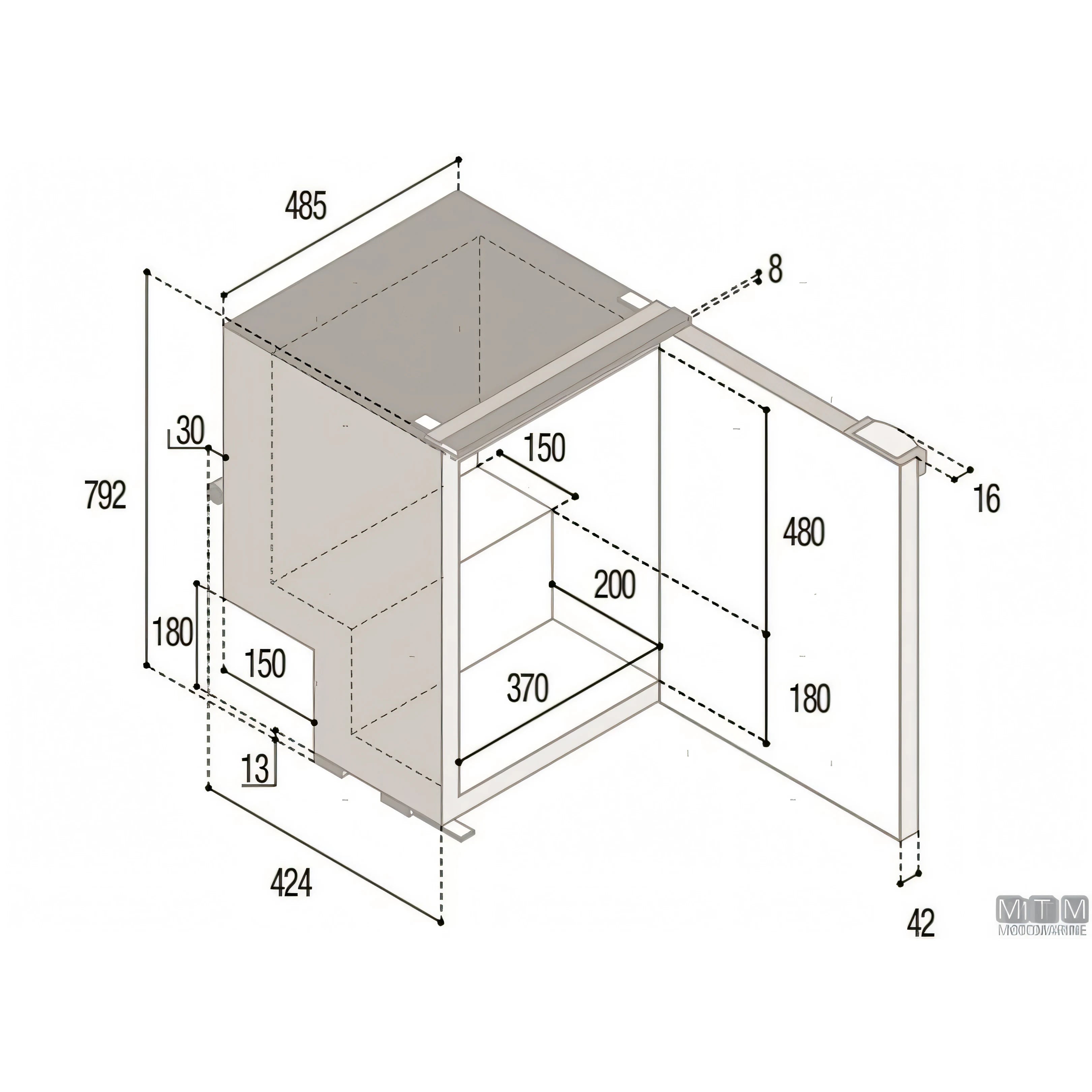 Frigorifero Vitrifrigo compressore interno serie C — 39L Grigio