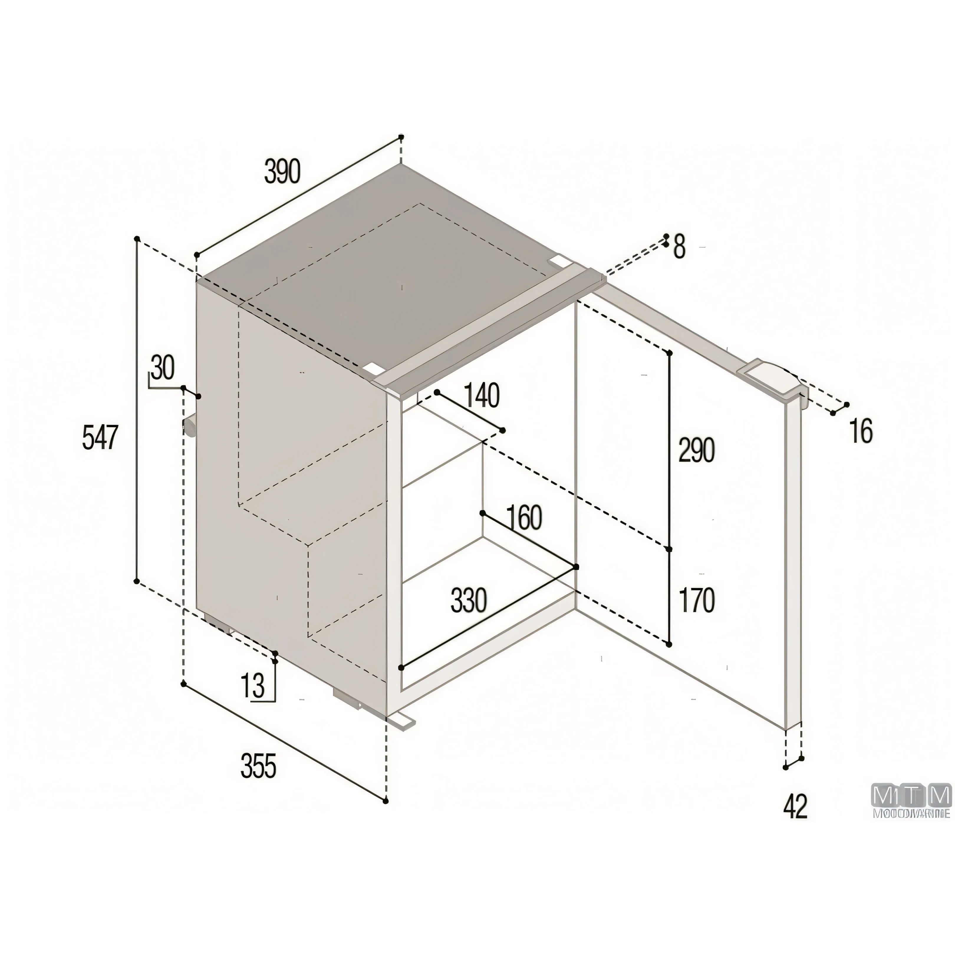 Frigorifero Vitrifrigo compressore interno serie C — 39L Grigio
