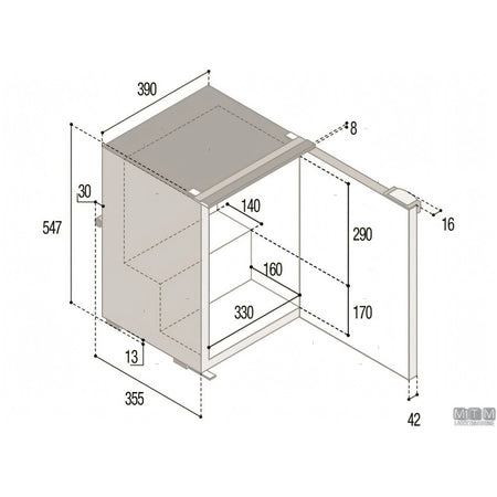 Frigorifero Vitrifrigo compressore interno serie C — 39L Grigio