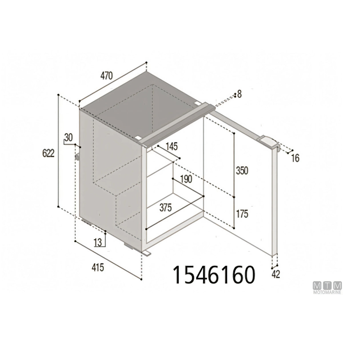 Frigorifero Vitrifrigo compressore interno serie C — 60L Grigio