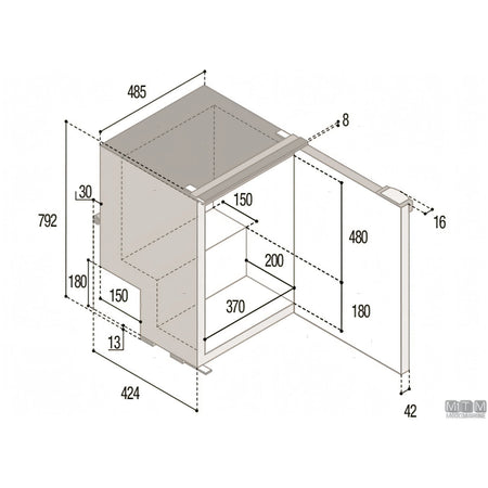 Frigorifero Vitrifrigo compressore interno serie C — 85L Nero