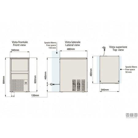 Vitrifrigo Fabbricatore di ghiaccio VF28 Bright — Bright