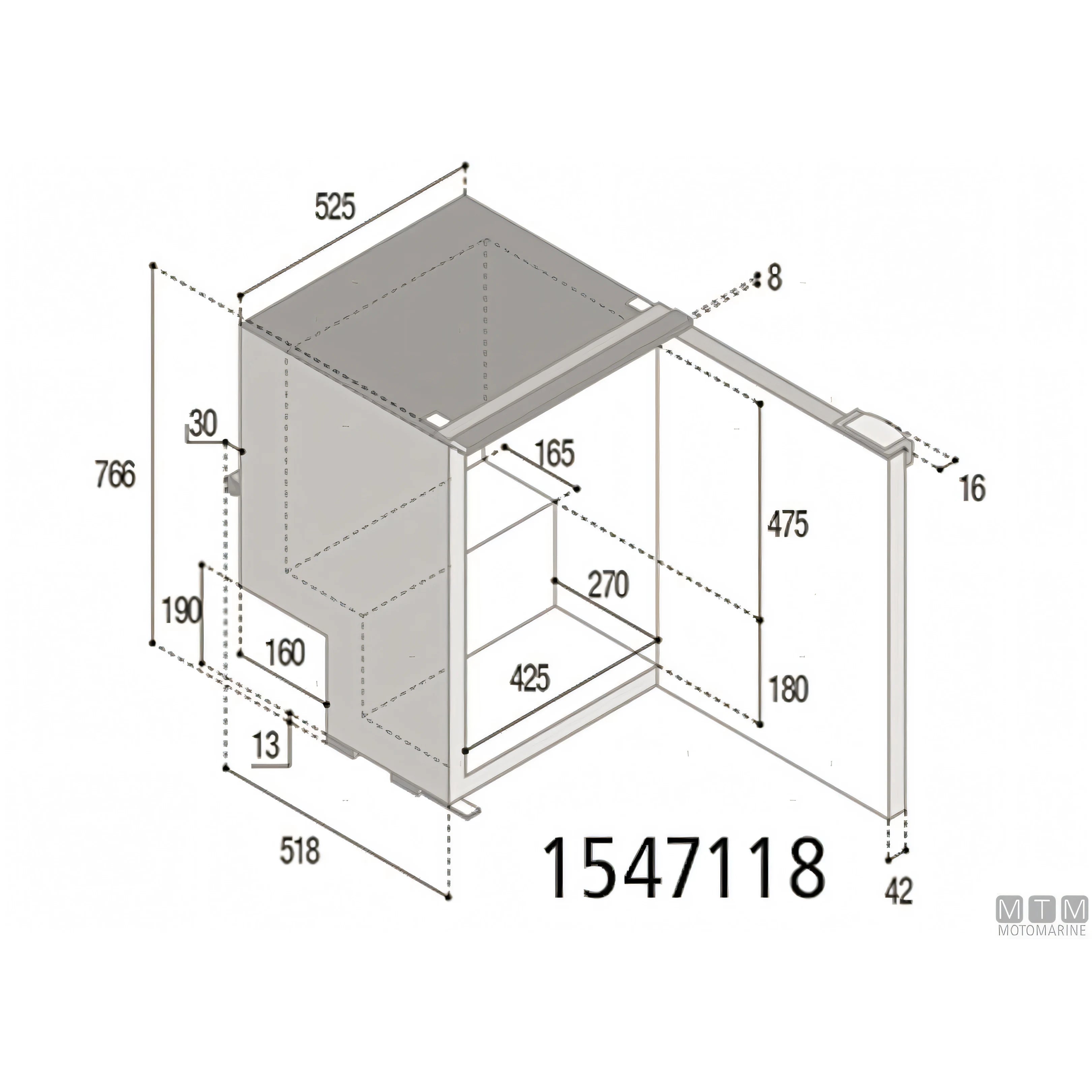 Frigorifero Vitrifrigo compressore interno serie C — 115L Grigio
