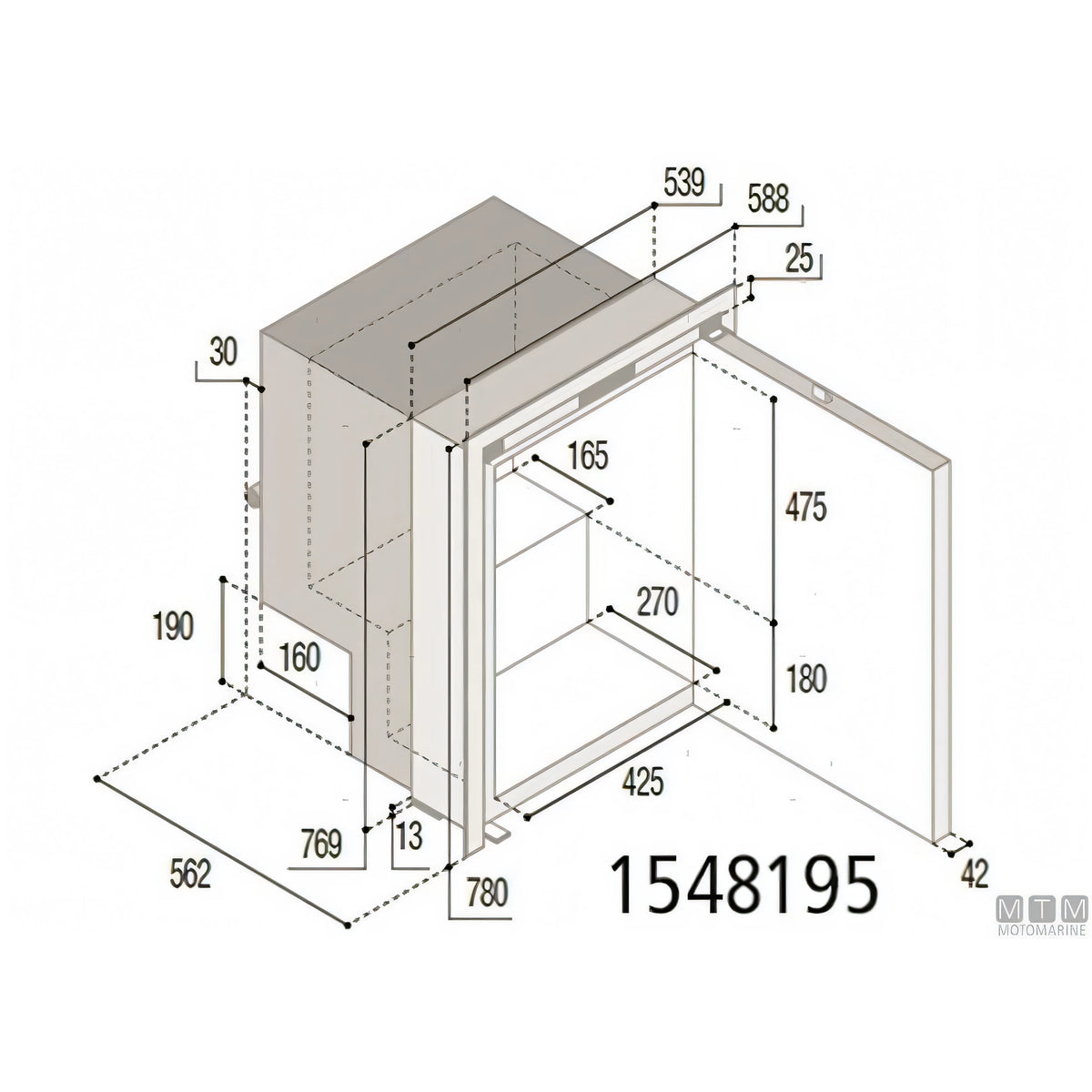 Vitrifrigo frigorifero inox compressore interno — 51 L