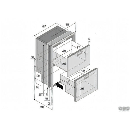Vitrifrigo frigorifero DW180 doppio cassetto acciaio inox — RFX (Frigo+Frigo)