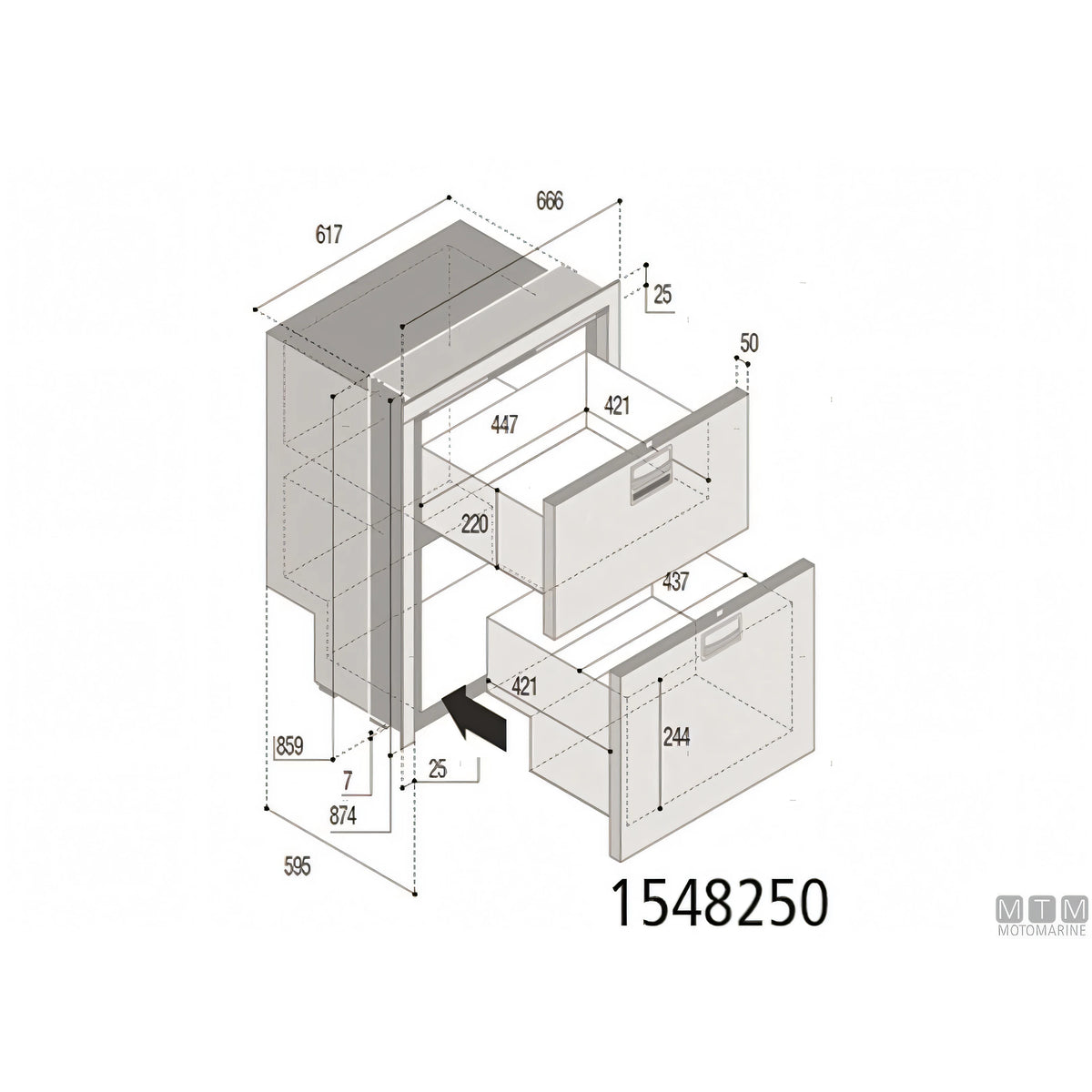 Frigorifero freezer a cassetto Vitrifrigo DRW180A in acciaio inox — DRW180A