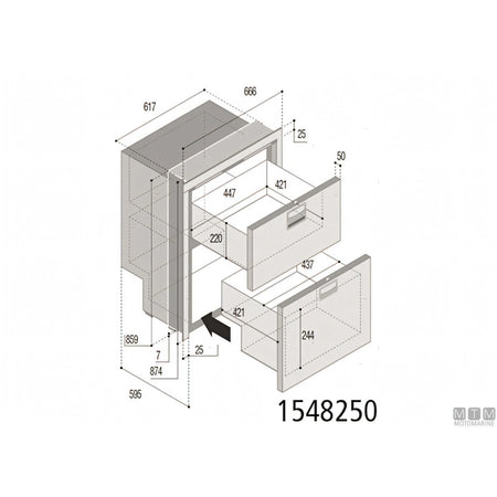 Frigorifero freezer a cassetto Vitrifrigo DRW180A in acciaio inox — DRW180A