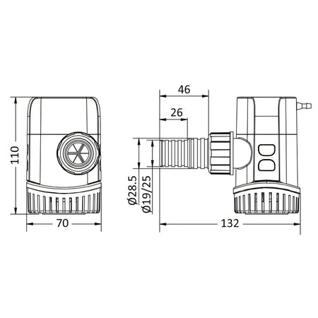 Pompa di sentina automatica Europump Next Generation G800 Osculati 12V, corpo bianco con calotta rossa e base blu in plastica — vista 4