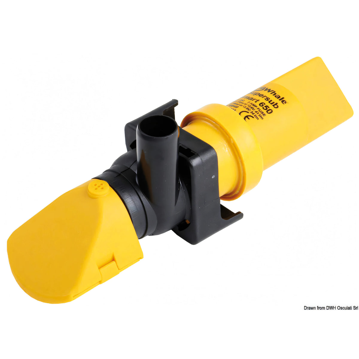 Pompa di sentina automatica Whale Supersub Smart 650 12V gialla e nera in plastica