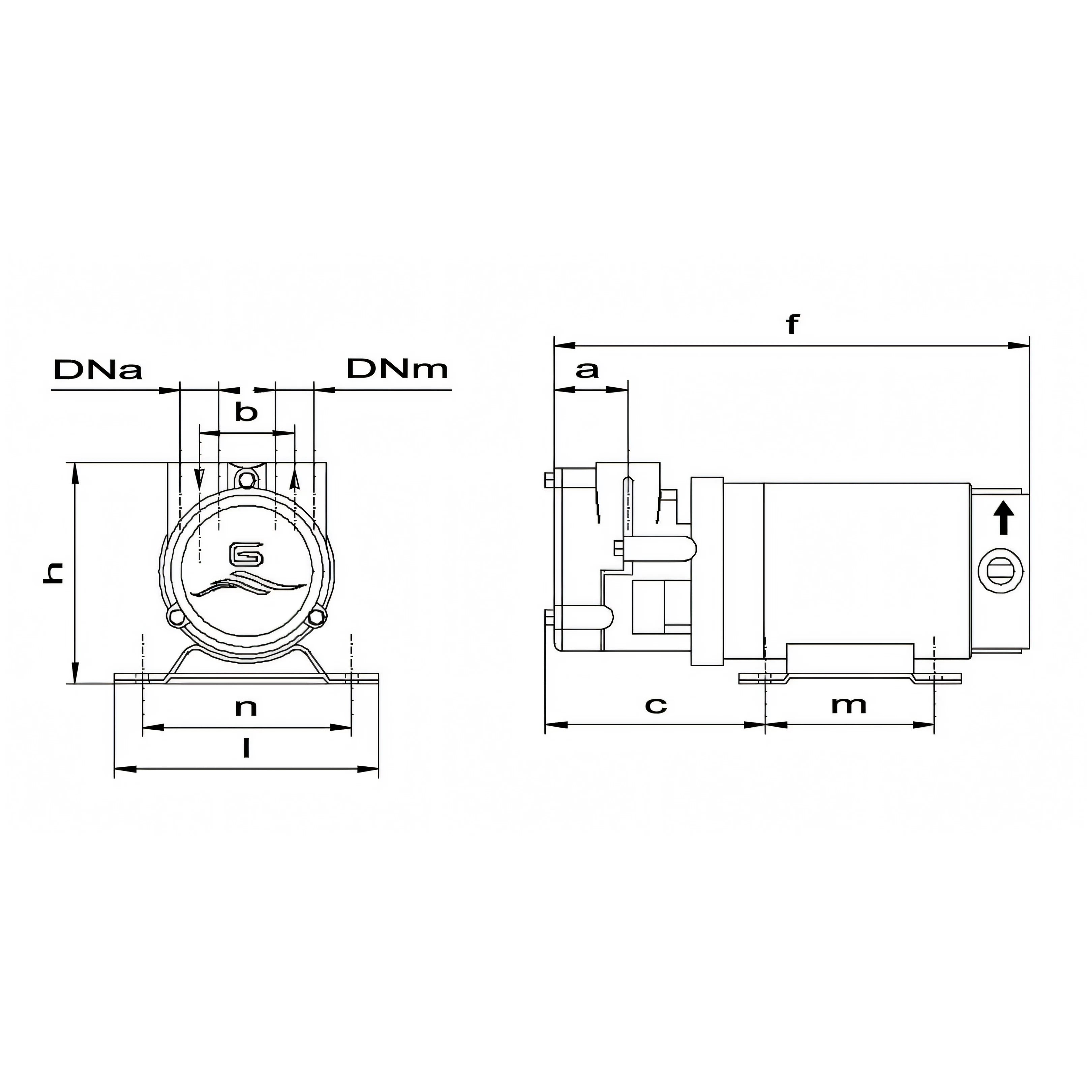 Elettropompa ACB, disegno tecnico