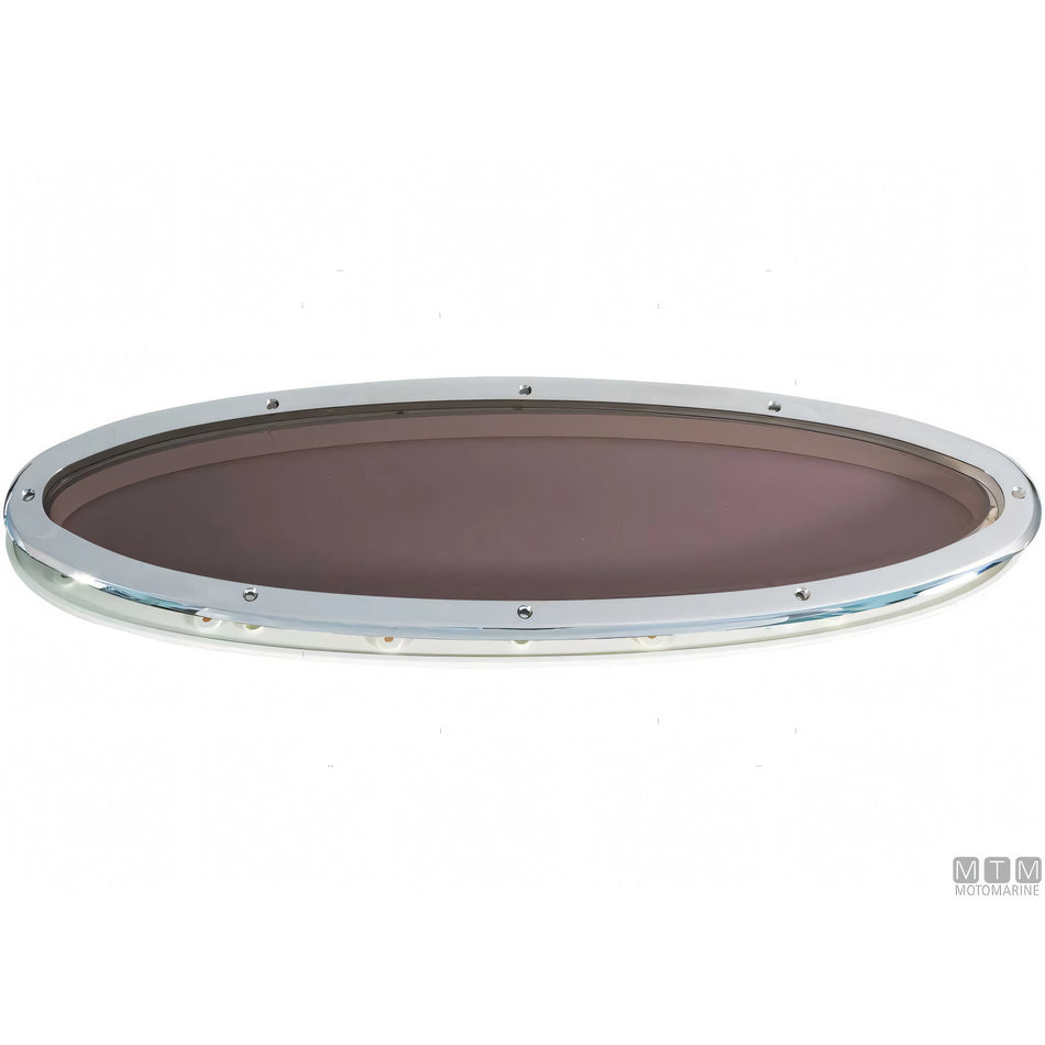 Oblò ovale fisso Can SB in acciaio inox — 127x400 mm