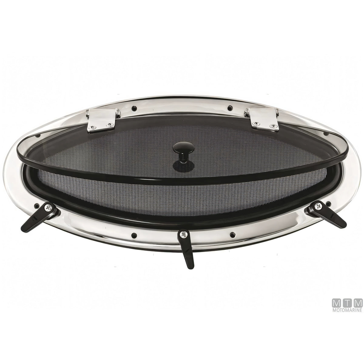 Motomarine oblò ovale apribile in acciaio inox — 203 x 461 mm