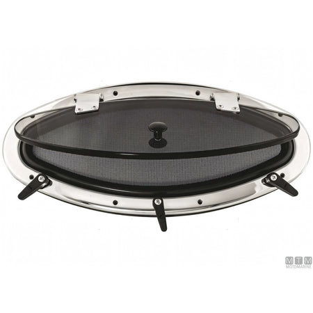 Motomarine oblò ovale apribile in acciaio inox — 203 x 461 mm