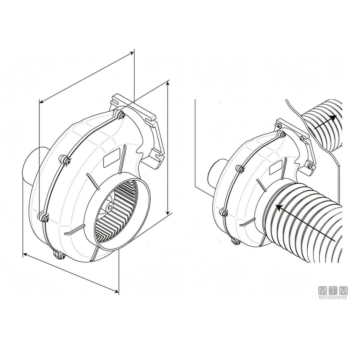 Ocean aspiratore flangiato HD ventilazione — HD 550 - 12V
