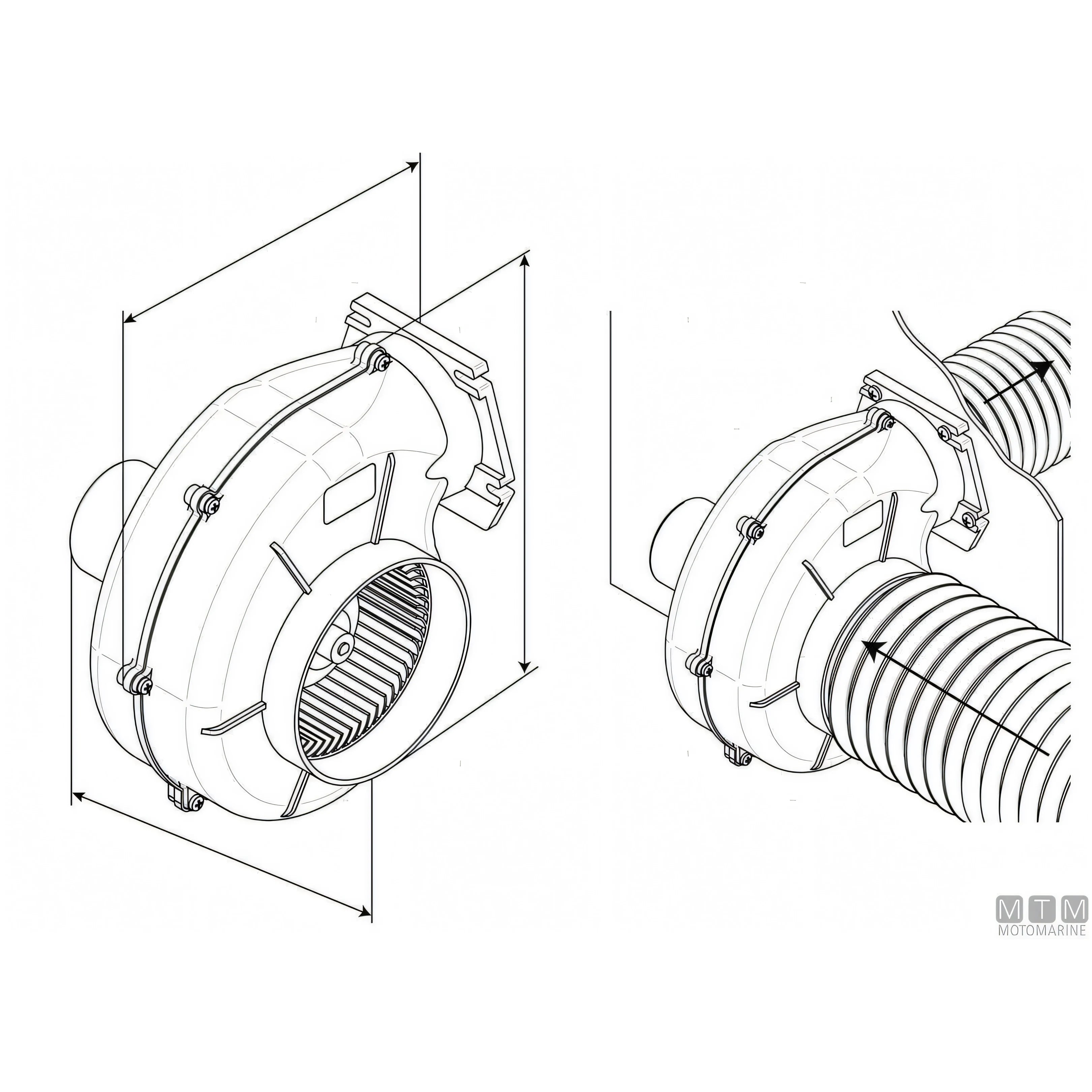 Ocean aspiratore flangiato HD ventilazione — HD 550 - 12V