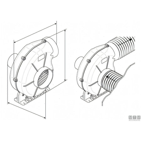 Ocean aspiratore con staffa ventilazione nautica — 550 m³/h - 12V