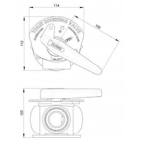 Rubinetto manuale a 3 vie Aquavalve Trudesign, vista dettaglio