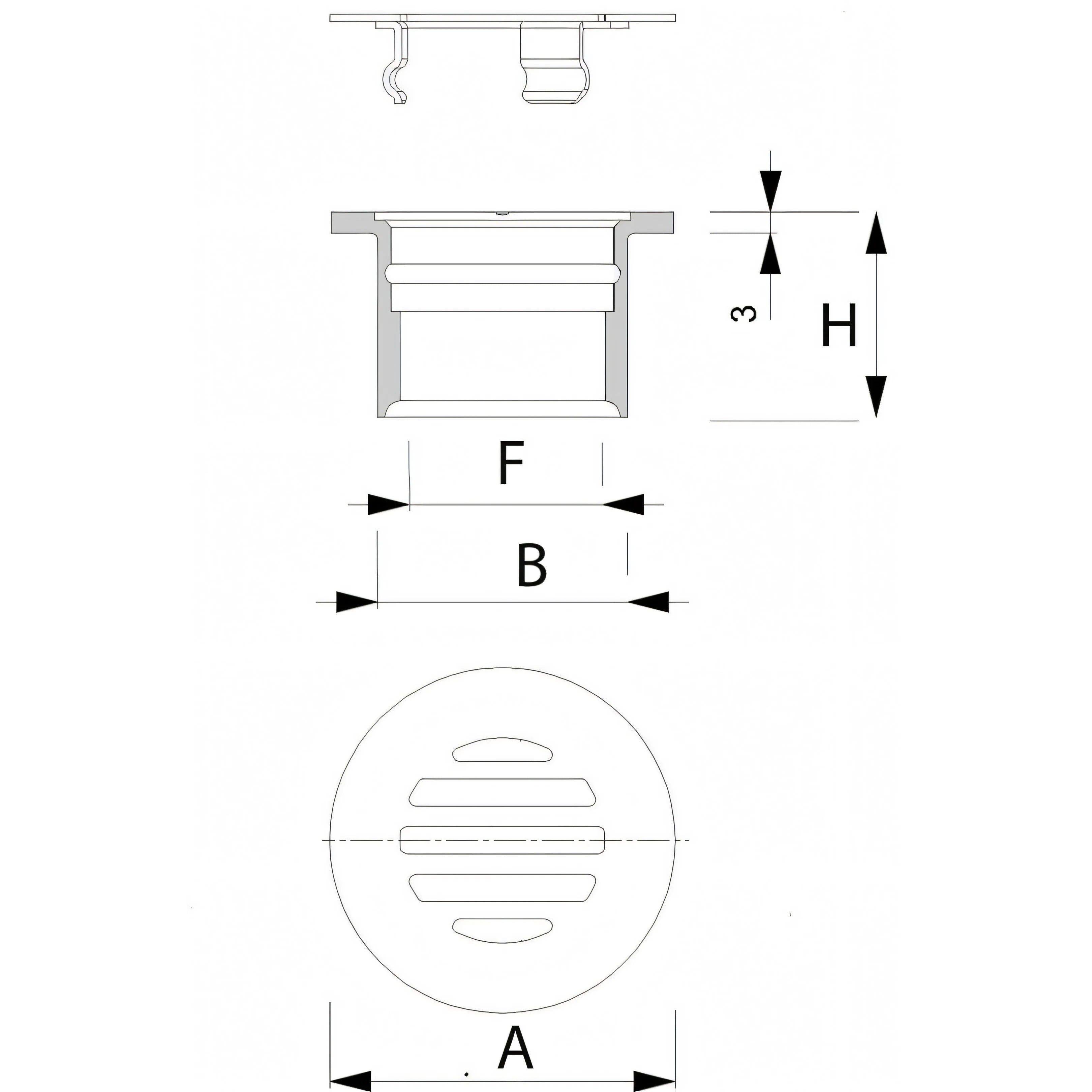 Scarico Foresti, disegno tecnico