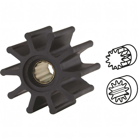 Girante Pompa Nitrile Ø65 · Ø int. 16 · H50 · 10 pale
