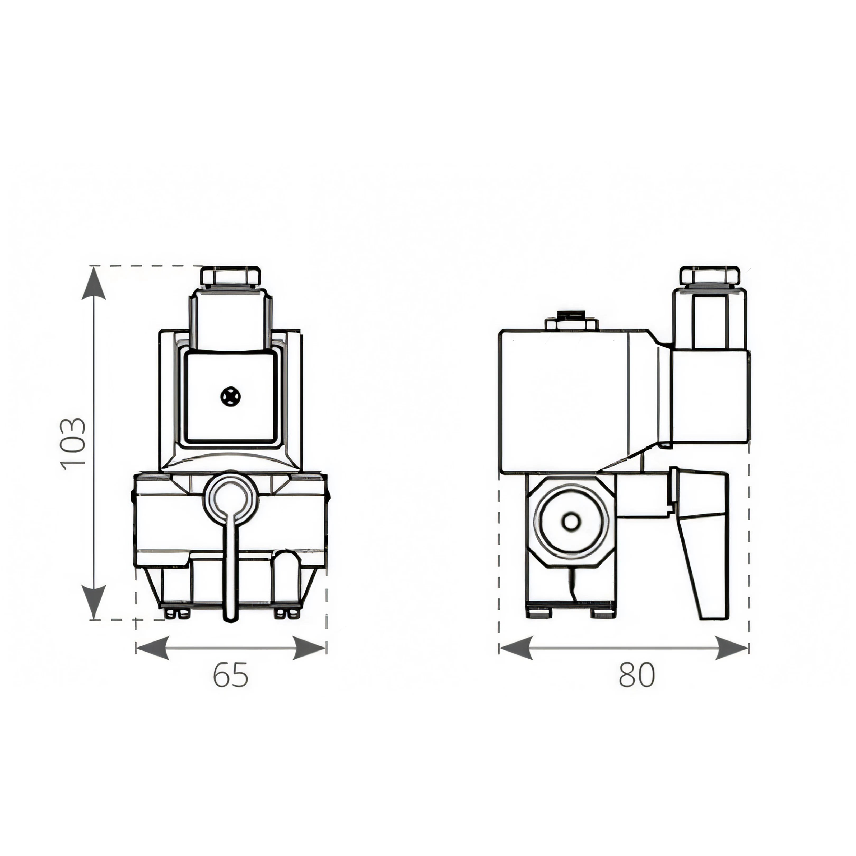 Elettrovalvola Quick 1/2, disegno tecnico