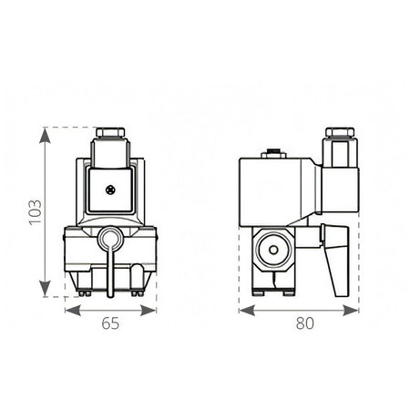 Elettrovalvola Quick 1/2, disegno tecnico