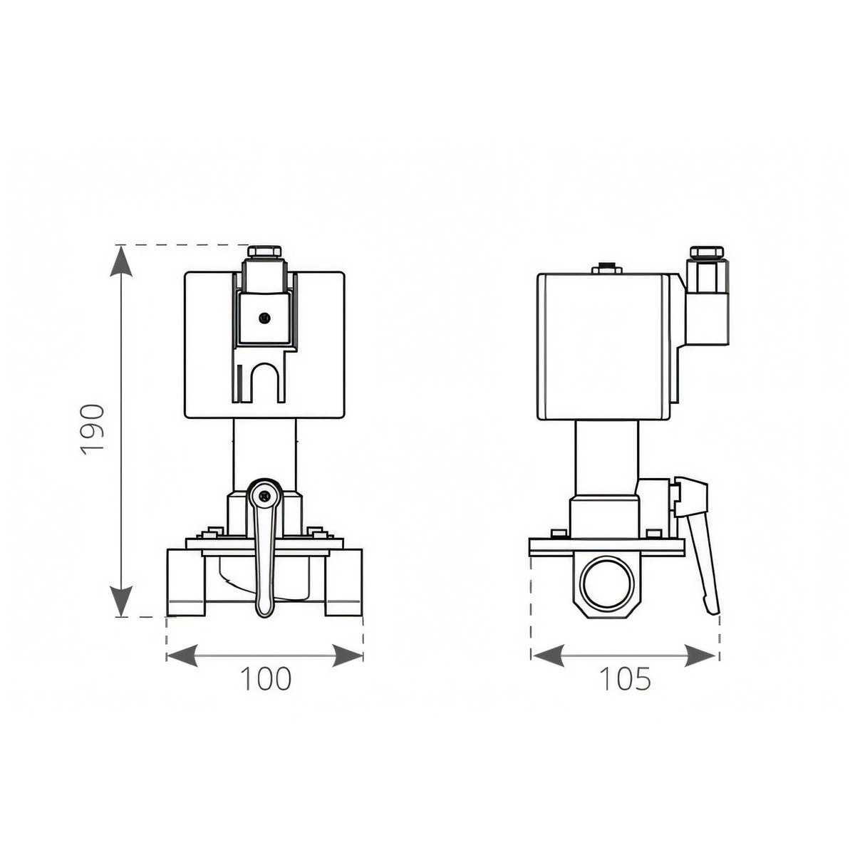 Elettrovalvola Quick, disegno tecnico
