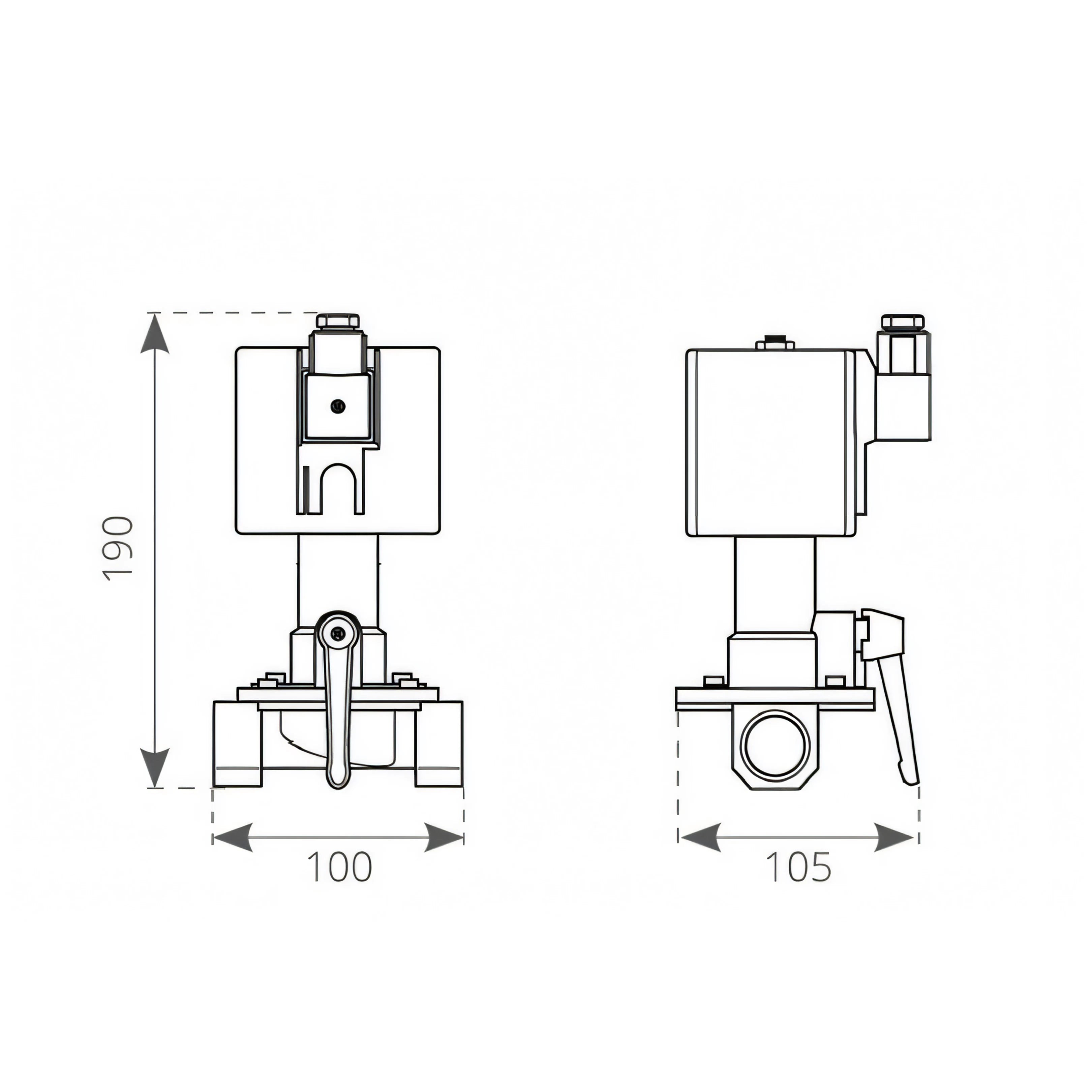 Elettrovalvola Quick, disegno tecnico