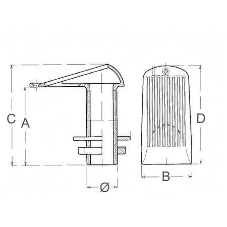 Presa a mare Guidi, disegno tecnico