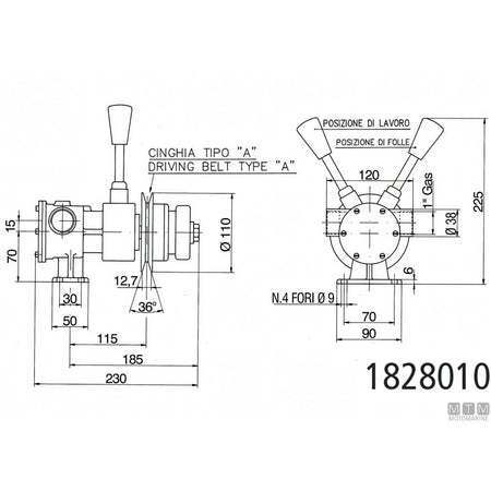 Pompa Ancor con frizione manuale in Bronzo e Acciaio Inox — 100 L/min - 1"