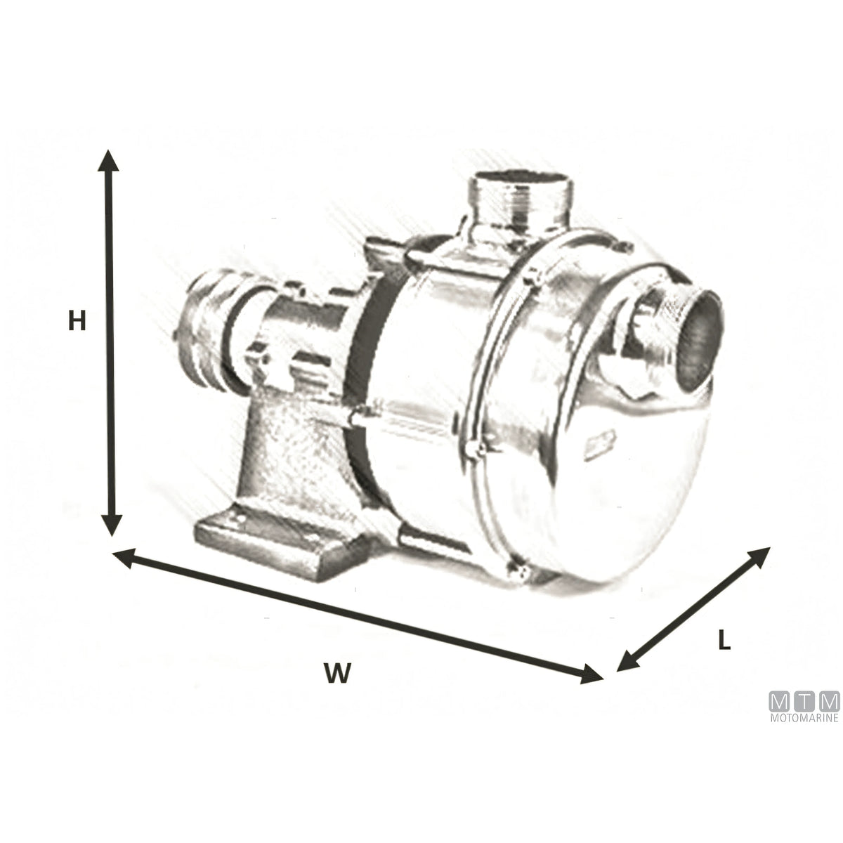 MTM pompa raffreddamento motore serie IFE in ottone con frizione elettromagnetica — Ø 40mm - 24V