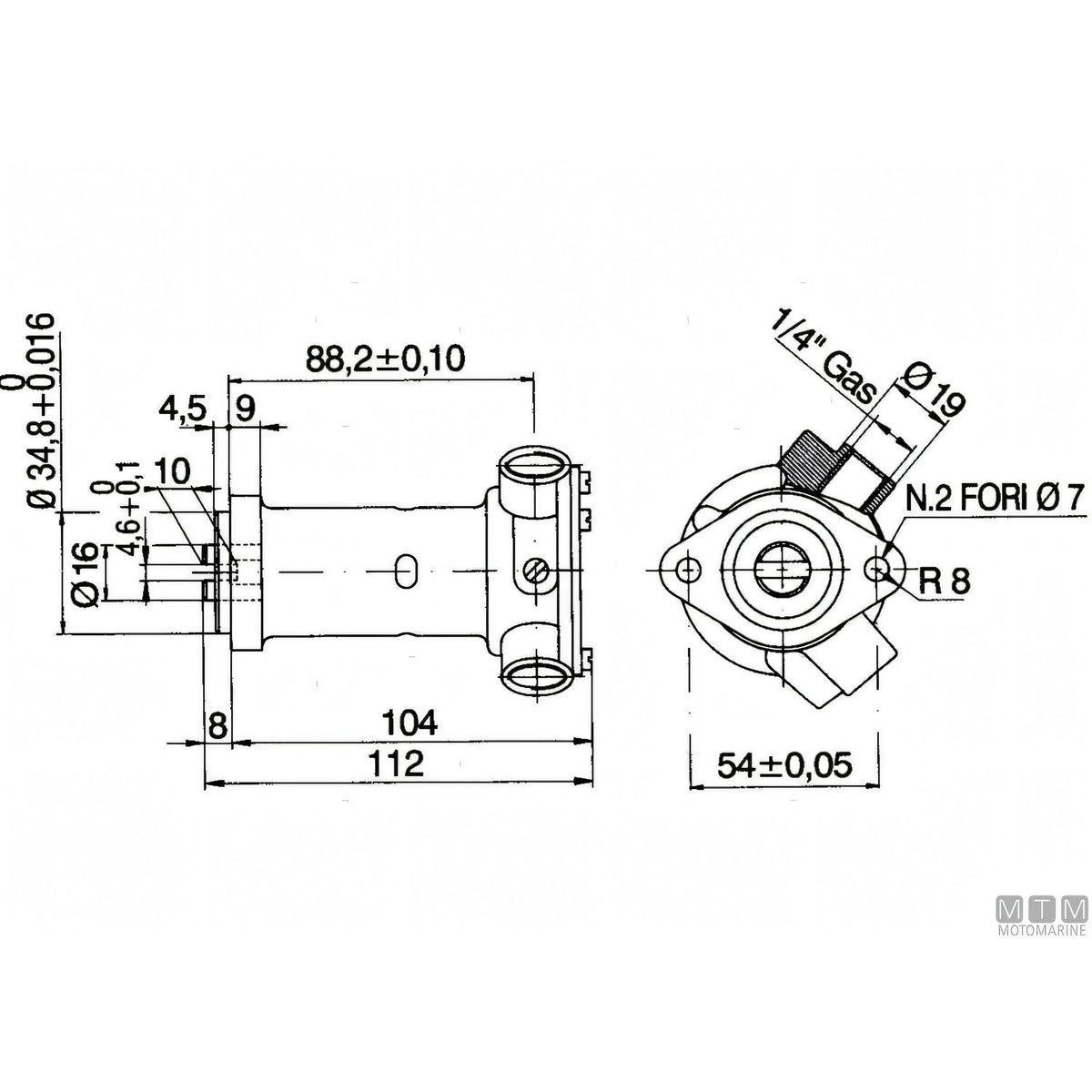 Ancor pompa raffreddamento ST103 in bronzo — ø 3/8"