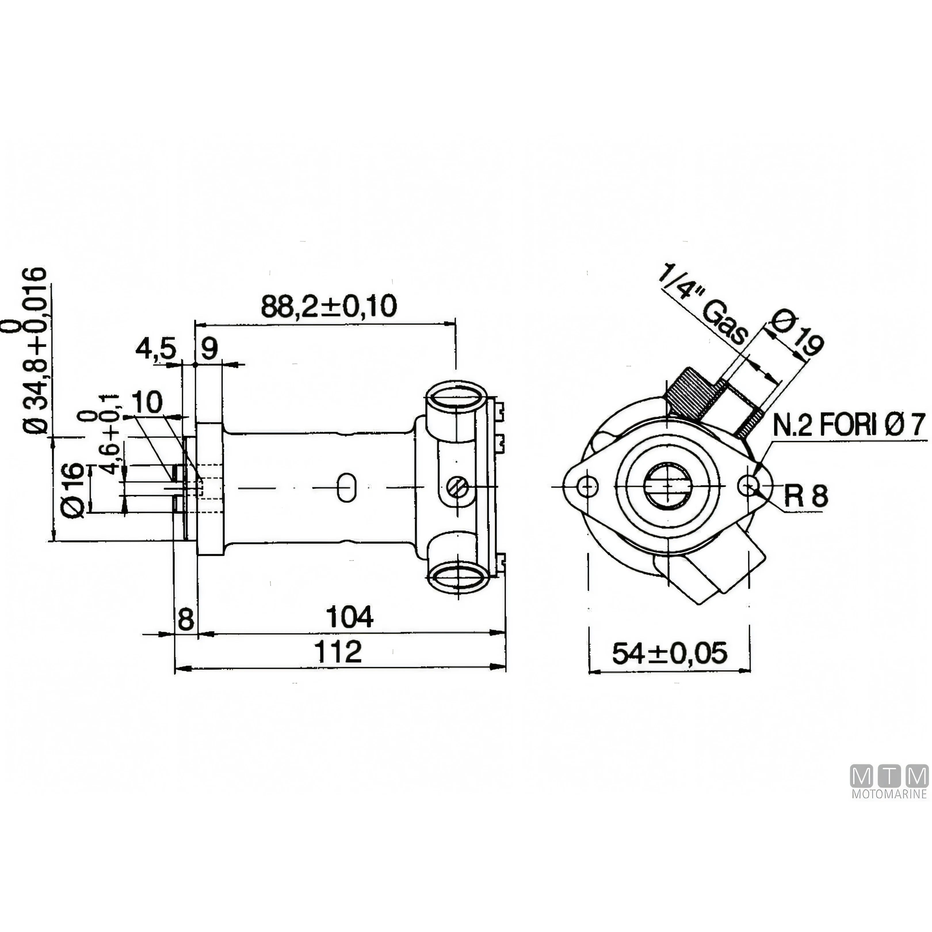 Ancor pompa raffreddamento ST103 in bronzo — ø 3/8"