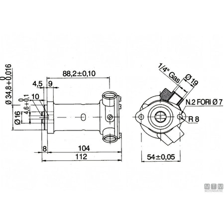 Ancor pompa raffreddamento ST103 in bronzo — ø 3/8"