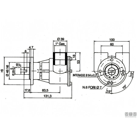 Ancor pompa di raffreddamento ST146 in bronzo — Ø 1"