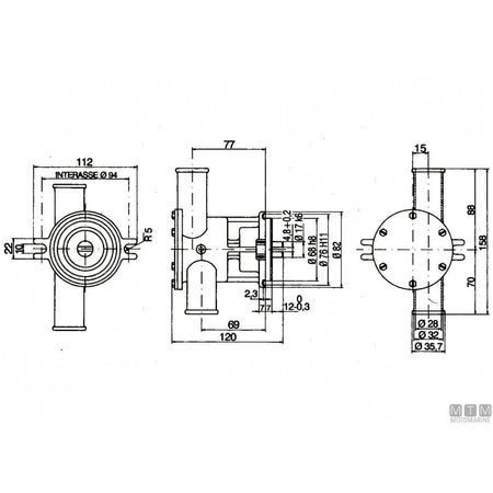 Ancor pompa di raffreddamento ST160 in bronzo — Ø 1"
