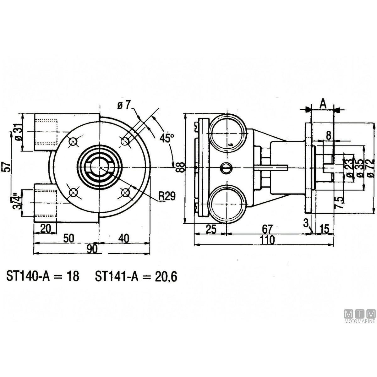 Ancor Pompa Raffreddamento ST147 in Bronzo — 3/4"